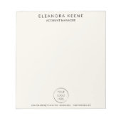 Bloc-note Entreprise Logo, Nom et Coordonnées Ivory Cream (Devant)
