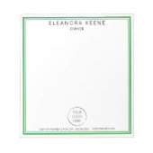 Bloc-note Entreprise Logo Vert Clair, Nom et Coordonnées (Devant)