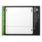 Bloc-note Entretien professionnel de la pelouse verte Noire  (Devant)