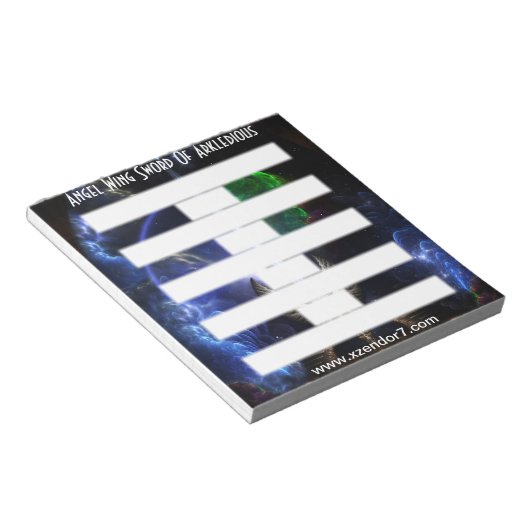 Bloc-note Épée Angel De L'Aile De L'Espace Arkledieux Bloc-N (Incliné)