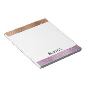 Bloc-note Éperche violette rose rose or (Incliné)