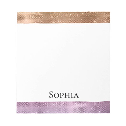 Bloc-note Éperche violette rose rose or (Devant)