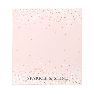 Bloc-note Épersion de Confetti Glitz en or blanc rose