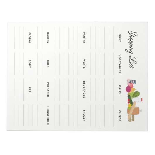 Bloc-note Épicerie - Liste modifiable (Devant)