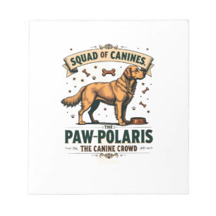 Bloc-note Équipe de Canidés Graphique Vintage de Chien avec 