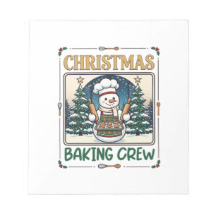 Bloc-note Équipe de pâtisserie de Noël Bonhomme de neige Che