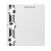 Bloc-note équipe noire gris couleurs entraîneur de football  (Devant)