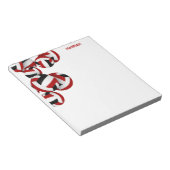 Bloc-note équipe noire rouge athlétique couleurs volleyball  (Incliné)