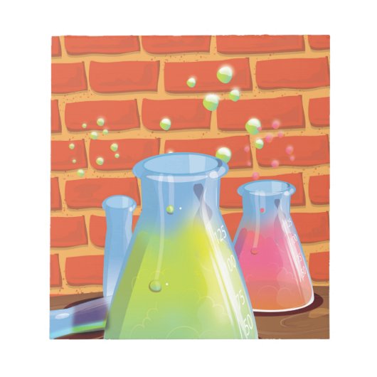 Bloc-note Équipement de science en verre de dessin animé sur (Devant)