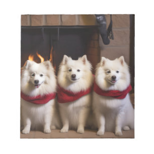 Bloc-note Eskimo Américain au coin du feu de Noël