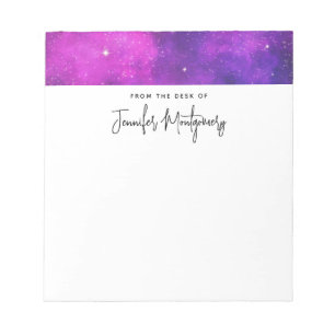 Bloc-note Espace rose & violet & Étoiles Faux Galaxy
