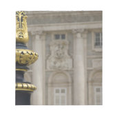 Bloc-note Espagne, Madrid. Palais Royal, lampe dorée ornée (Devant)