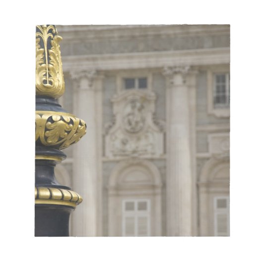 Bloc-note Espagne, Madrid. Palais Royal, lampe dorée ornée (Devant)