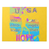 Bloc-note Espoir USA : Conception Texturée Colorée (Devant)