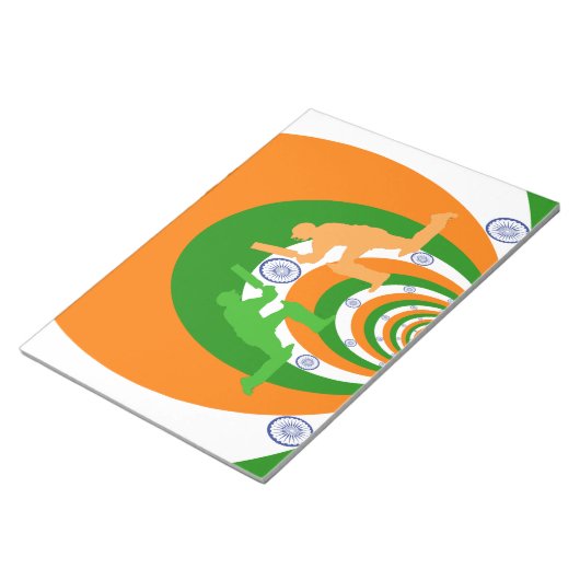 Bloc-note Esprit de cricket indien : Design abstrait (Incliné)
