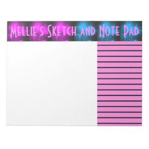 Bloc-note Esquisse et tableau de notes bleu et violet