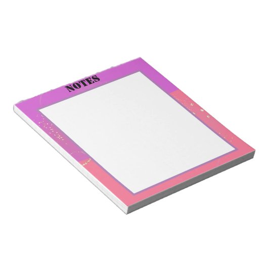 Bloc-note esthétique éphémère conception rose (Incliné)