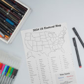 Bloc-note États-Unis 2024 Électorale Carte des devoirs