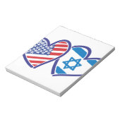 Bloc-note États-Unis Israël Coeur Drapeau (Tourné)
