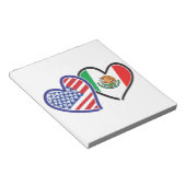 Bloc-note États-Unis Mexique Coeur Flags (Incliné)
