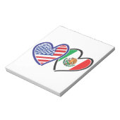 Bloc-note États-Unis Mexique Coeur Flags (Tourné)