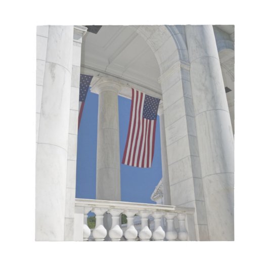 Bloc-note États-Unis, Virginie, Arlington. Des drapeaux amér (Devant)