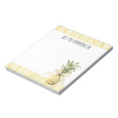 Bloc-note Été au soleil rayures jaunes Ananas (Tourné)