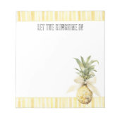 Bloc-note Été au soleil rayures jaunes Ananas (Devant)