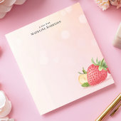 Bloc-note Été de fraises sucrées Nom personnalisé