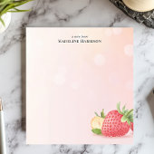 Bloc-note Été de fraises sucrées Nom personnalisé