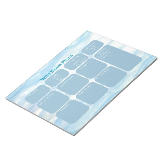 Bloc-note Éteins Les Feuilles De Planification De La Nage Sa (Incliné)