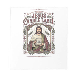 Bloc-note Étiquette de bougie Jésus Bougie Jésus Foi chrétie