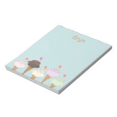 Bloc-note Étiquette de cône de crème glacée mignonne (Tourné)