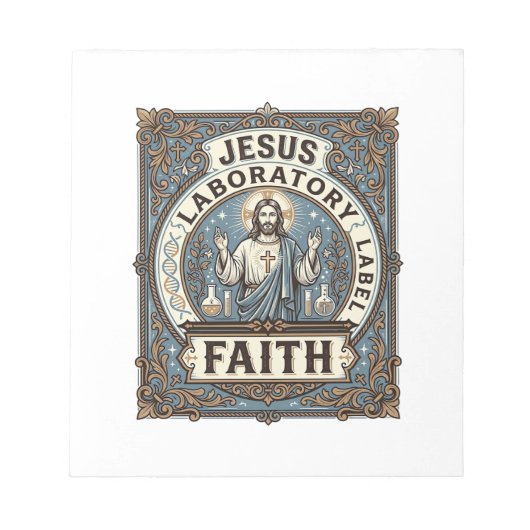 Bloc-note étiquette de laboratoire de Jésus Foi étiquette de (Devant)