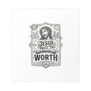 Bloc-note Étiquette de prix de Jésus vaut la peine Étiquette