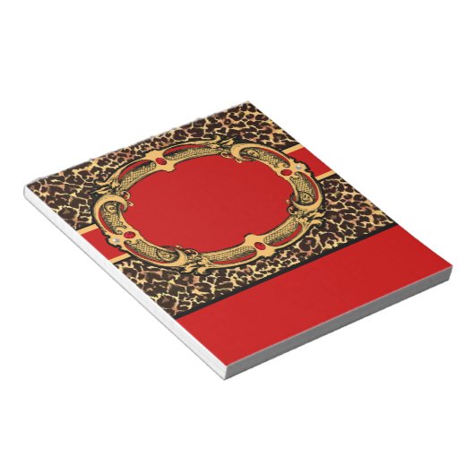 Bloc-note Étiquette rouge Motif Cheetah (Incliné)