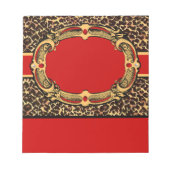 Bloc-note Étiquette rouge Motif Cheetah (Devant)