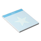 Bloc-note Étoile sur simple turquoise clair (Incliné)