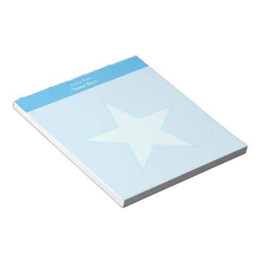 Bloc-note Étoile sur simple turquoise clair (Incliné)