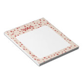 Bloc-note Étoiles de flocon de neige rouge et rose festives (Incliné)