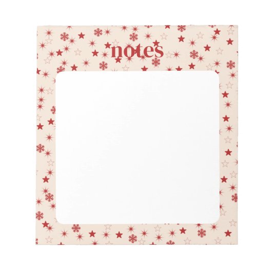 Bloc-note Étoiles Festive rouge et rose (Devant)