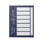 Bloc-note Étudier le script simple planificateur hebdomadair (Tourné)