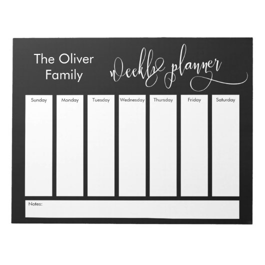 Bloc-note Étudier le script simple planificateur hebdomadair (Devant)