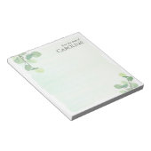 Bloc-note Eucalyptus Élégant en Aquarelle Verte (Incliné)
