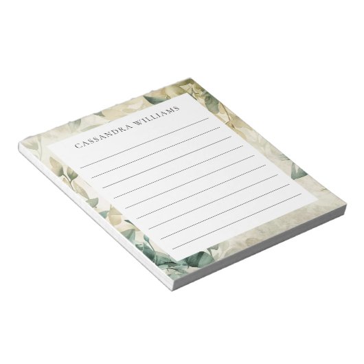 Bloc-note Eucalyptus Feuilles Nom personnalisé Linked (Incliné)