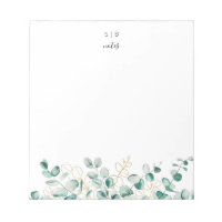 Eucalyptus vert or moderne Monogramme personnalisé