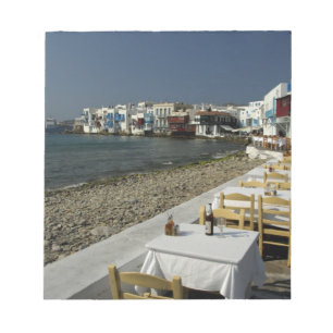 Bloc-note Europe, Grèce, Mykonos. Vue sur le bord de mer