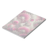 Bloc-note Éventails Art Nouveau rose et argent (Tourné)