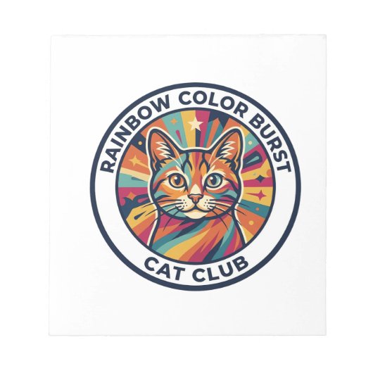 Bloc-note Explosion de couleurs arc-en-ciel Chat Chaton mign (Devant)