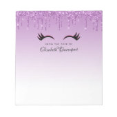 Bloc-note Eyelashes rose et noir élégant sur Parties scintil (Devant)